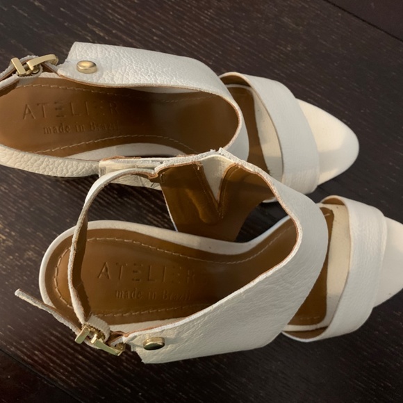 Ateliers white leather block sandals - Picture 6 of 7